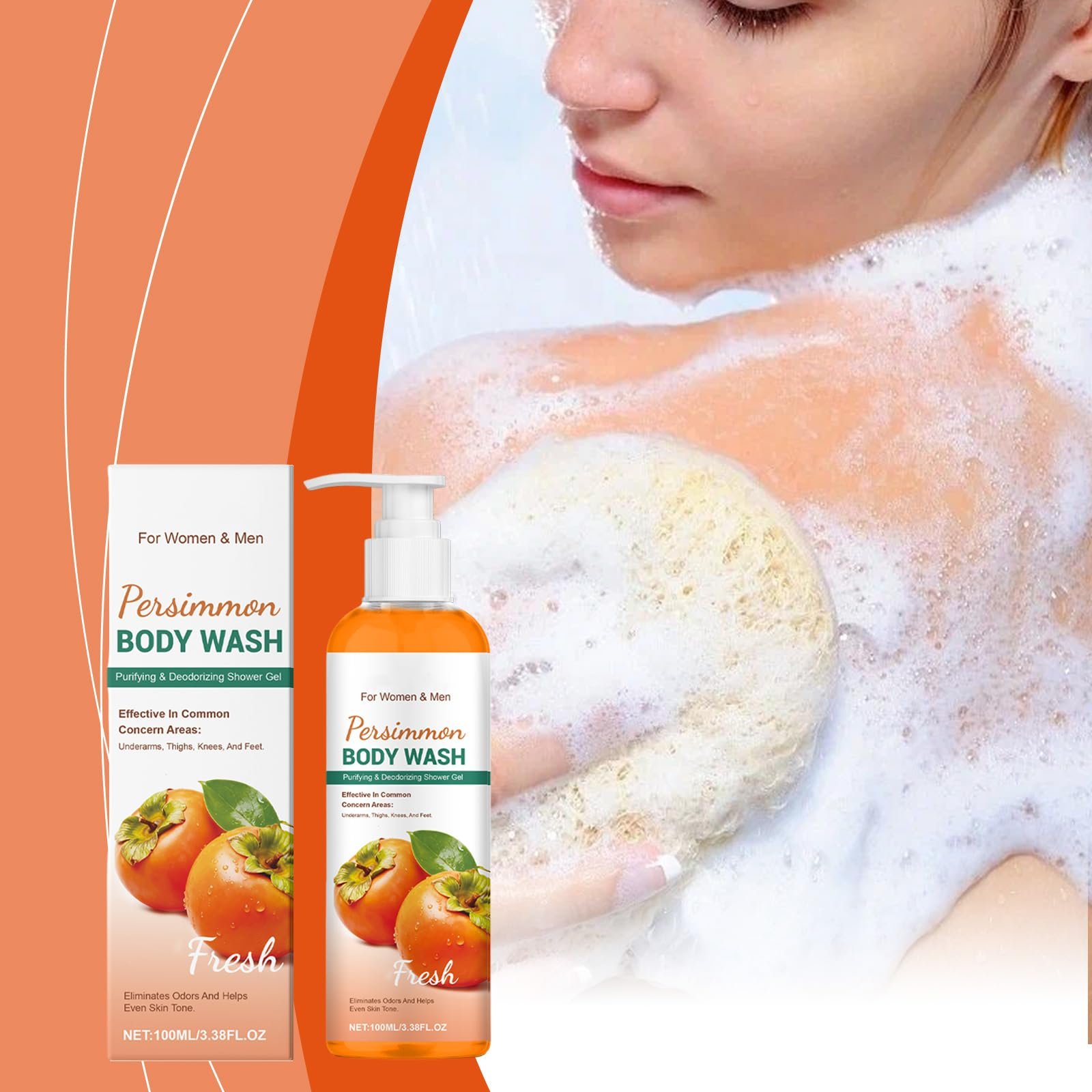 Гель для душу Persimmon Очищувальний та дезодорувальний зволожувальний натуральний 1 шт., фото №9