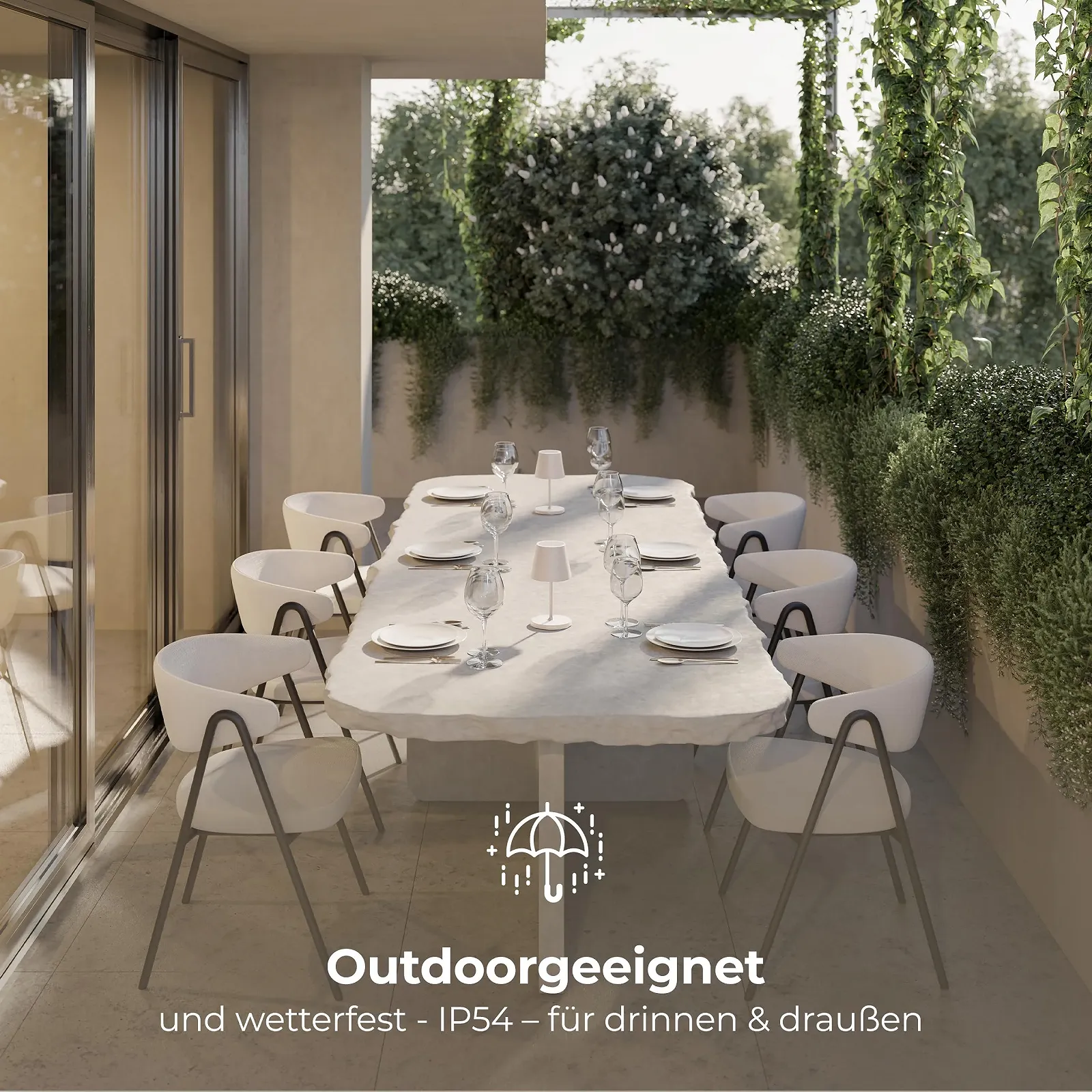 Світлодіодна настільна лампа NEONA AVA акумуляторна IP54 2700K Пісочна, фото №4