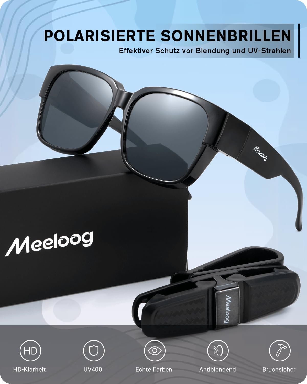 Солнцезащитные очки поверх очков Meeloog для женщин, поляризованные, защита UV400, фото №5