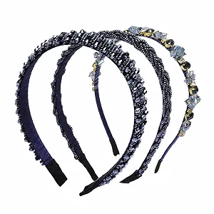 Обруч Ретро Стрази Жіночий, 3 шт., Кришталеві намистини - Фото 1