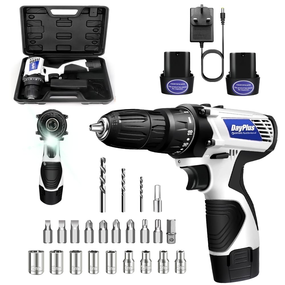 Набор Шуруповерт Qimu Cordless 16.8 В с 2 х 1.5 Ah батареями, LED подсветкой, 2 уровнями скорости, 25 + 1 уровнем крутящего момента, 45 Нм с 26 аксессуарами, кейс, фото №1