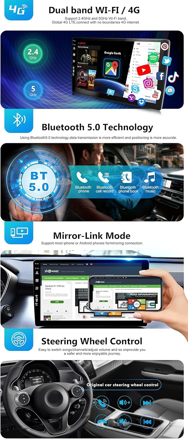 Штатна автомагнітола SXAUTO для Kia K3 Rio 2011-2015 / 9" / Сенсорна / 2/32Гб / Android 14 / Apple CarPlay / Android Auto / Bluetooth / WI-FI / GPS / USB, фото №4