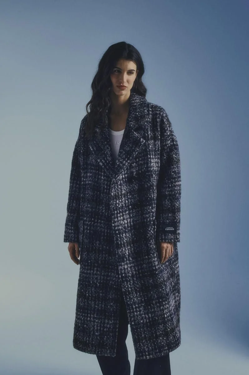 Пальто Le Temps des Cerises Aklys довге в клітинку, фото №2