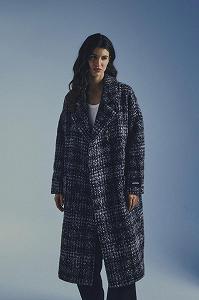 Пальто Le Temps des Cerises Aklys довге в клітинку synthetic.ua - Фото 1