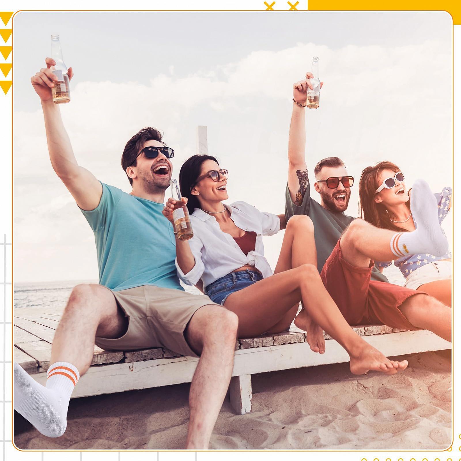 Носки Aperol Spritz, вышитые теннисные носки, женские носки Aperol, дышащие спортивные носки, смешные пивные носки, подарок для мужчин и женщин (6 пар), фото №4