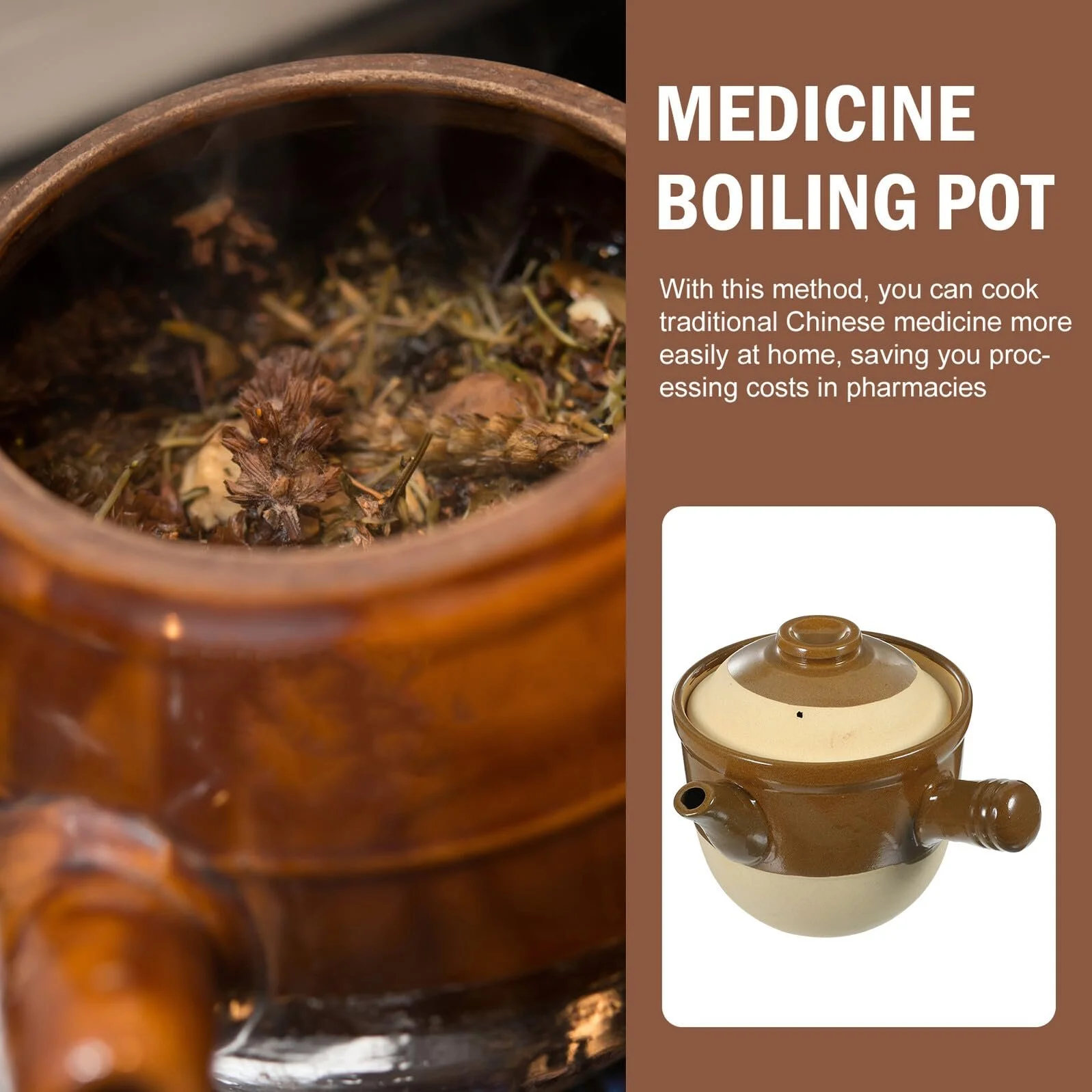 Кастрюля Toyvian традиционная китайская керамическая жаропрочная для открытого огня, фото №6