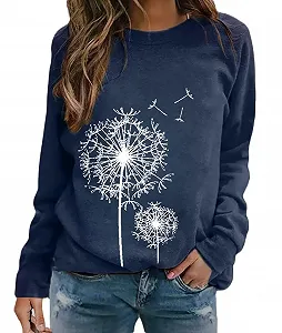 Свитшот Minetom Женский С буквами принт Осенний с длинными рукавами Круглый вырез Свободный Повседневный Топ Спортивный Уличный стиль Без капюшона Осенний Зимний - Фото 1