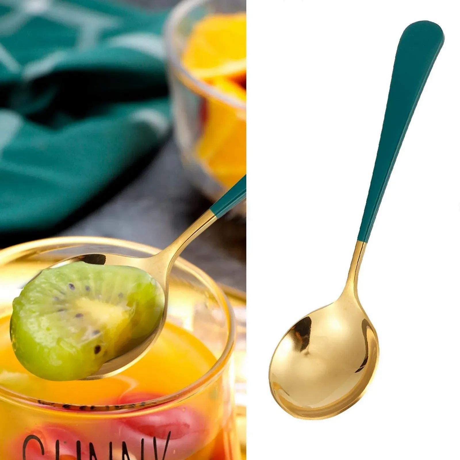 Ложки для кави, Набір з 5 чайних ложок з кольоровою ручкою, фото №3