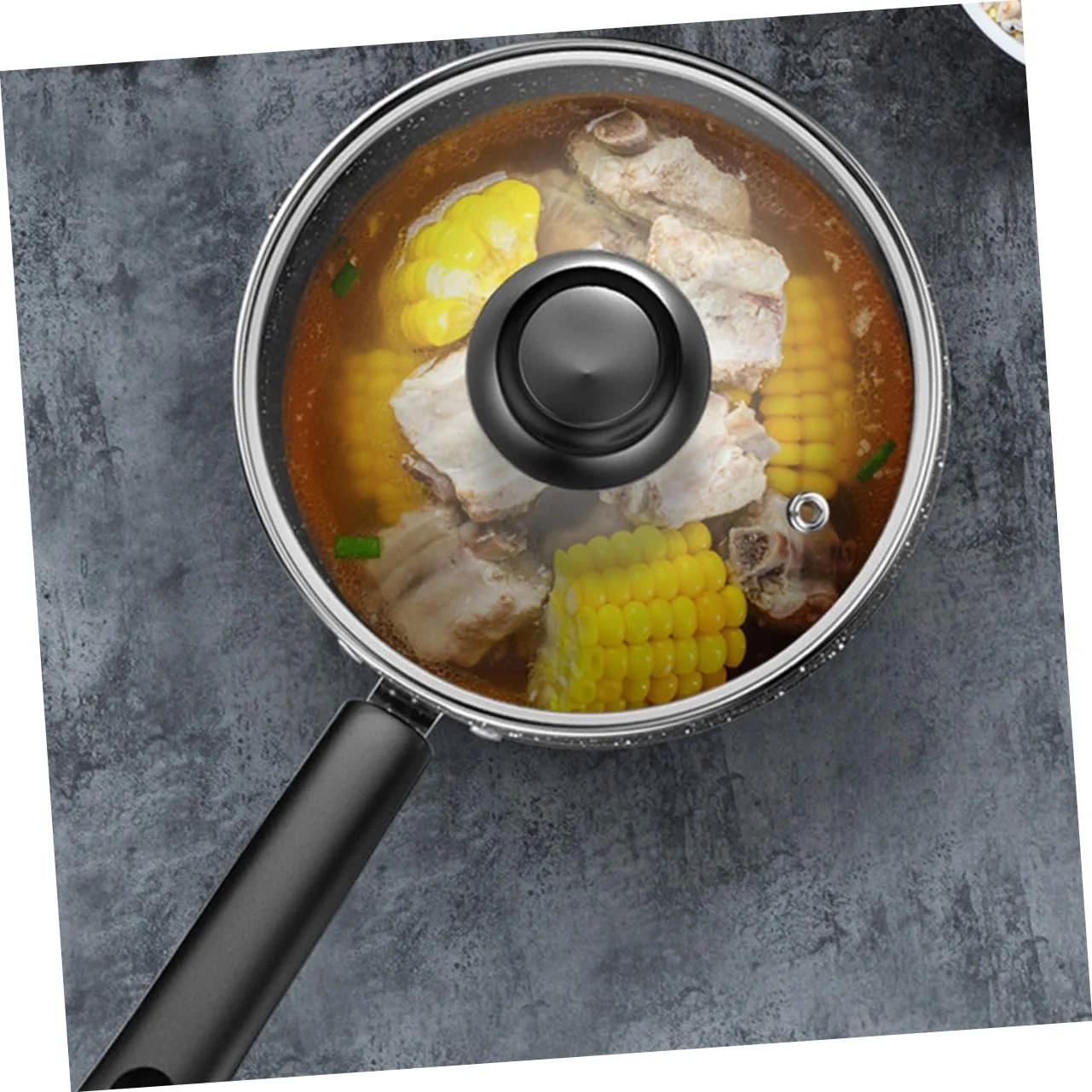 Ківш для молока індукційний антипригарний з покриттям із медичного каменю глибокий з ручкою для підвішування, фото №5