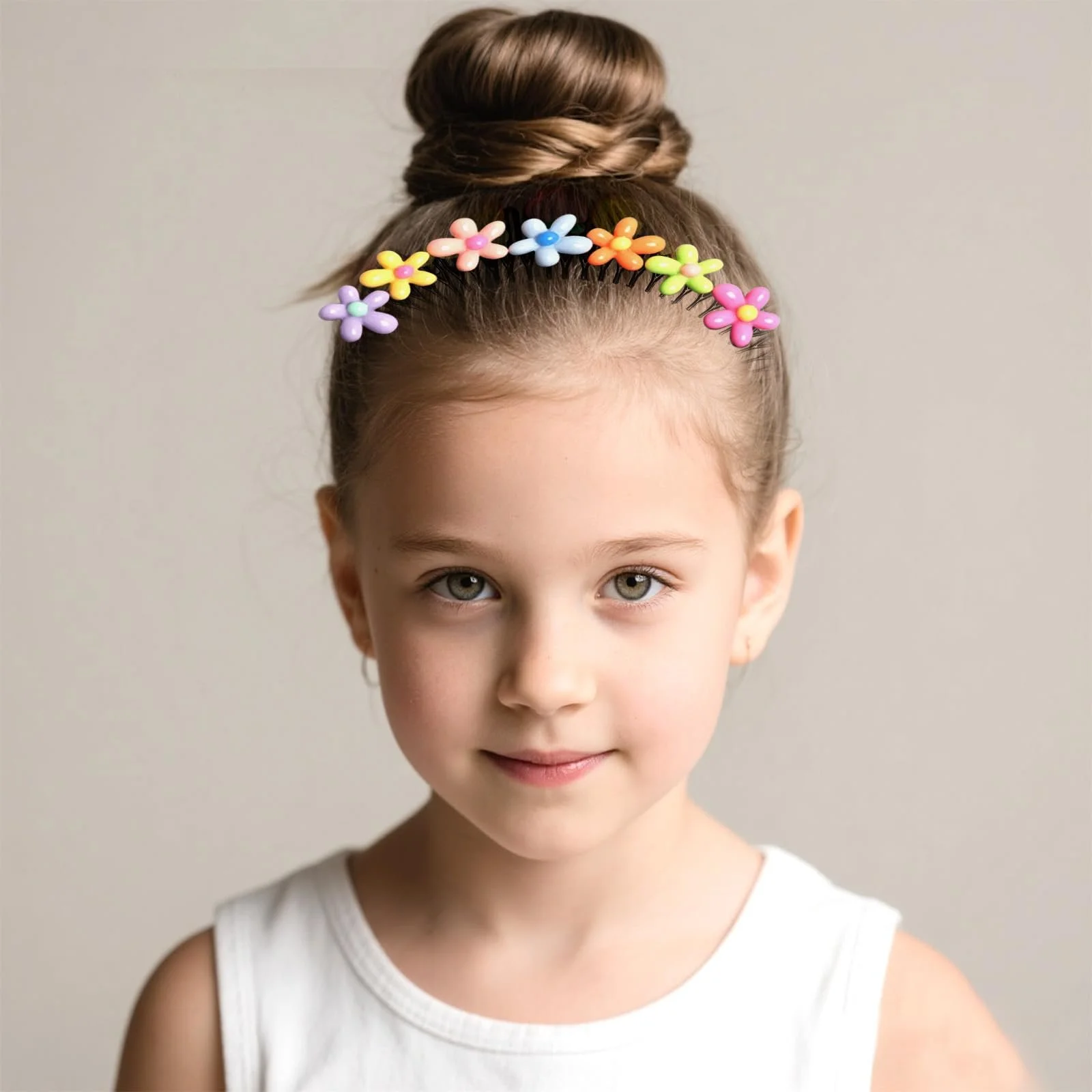 Обруч для волосся з квітами та гребінцем, 4 шт, фото №3