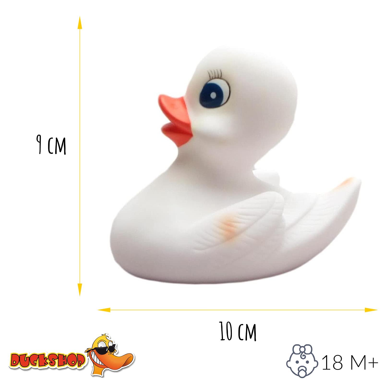 Качка для ванни Duckshop L 10 см, біла, фото №2