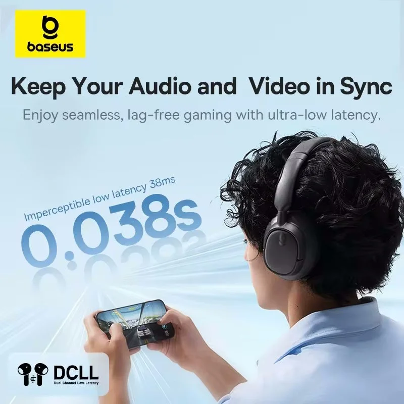 Навушники Baseus Bass BH1 SuperBass 2.0 ENC BT6.0 80h Black, фото №6