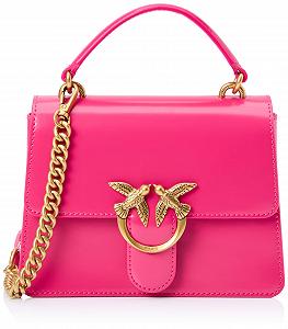 Сумка с верхней ручкой Pinko Love One Mini из светлой кожи с блестящим эффектом - Фото 1