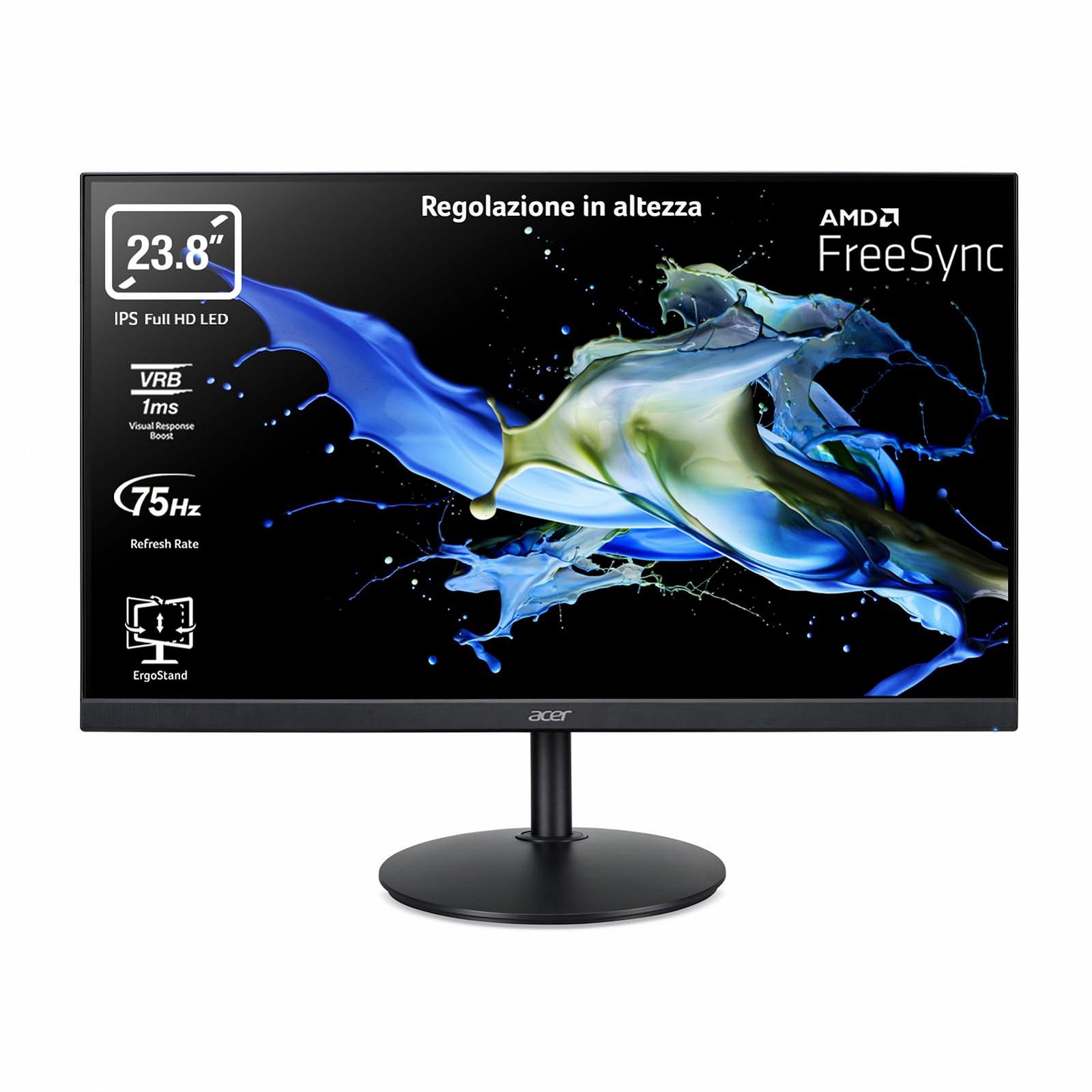 Монитор Acer CB242Y 23.8 дюйма Full HD, 75Hz HDMI/DP, 60Hz VGA, 1ms (VRB) черный, фото №1