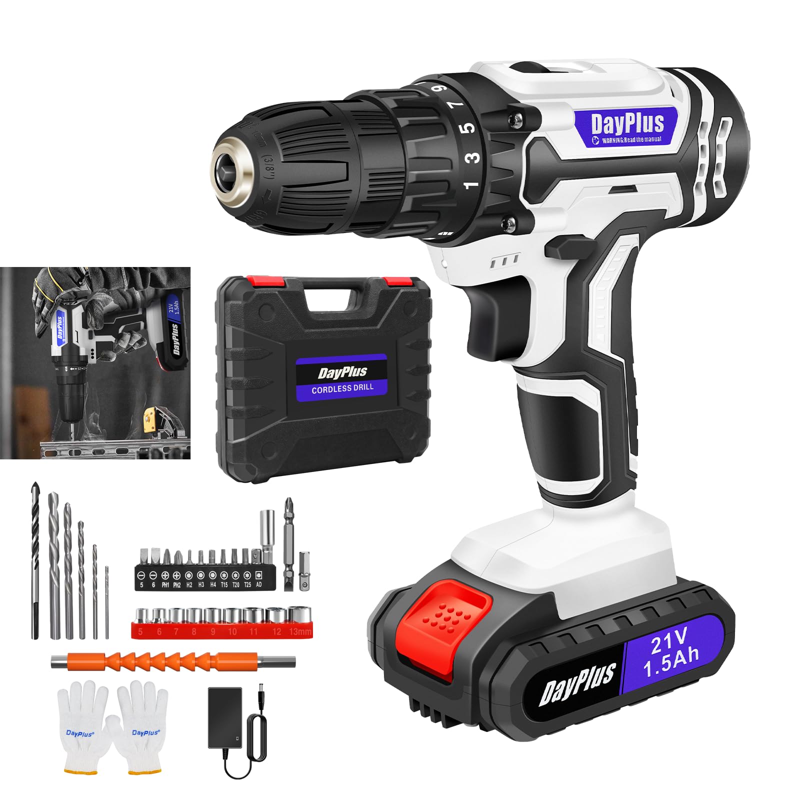 Набір VickyHome 21 V Акумуляторний Шуруповерт 45 Н.м, фото №1 Набір VickyHome 21 V Акумуляторний Шуруповерт 45 Н.м, фото №1