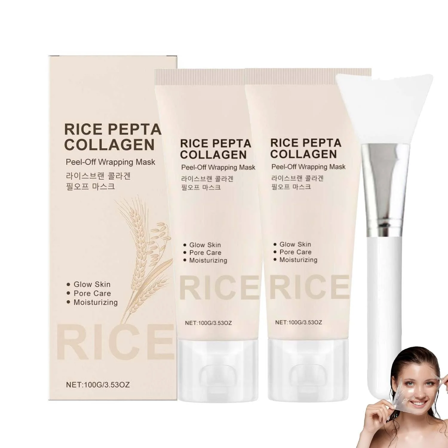 Маска для обличчя Рисова Pepta Колаген Відлущувальна, Зволожуюча, фото №1 Маска для обличчя Рисова Pepta Колаген Відлущувальна, Зволожуюча, фото №1