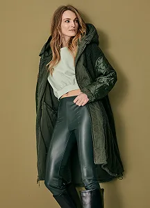 Парка Blonde No. 8 Reversible Parka Beauty Short Dark Khaki Vintage Washed З повною підкладкою synthetic.ua - Фото 1