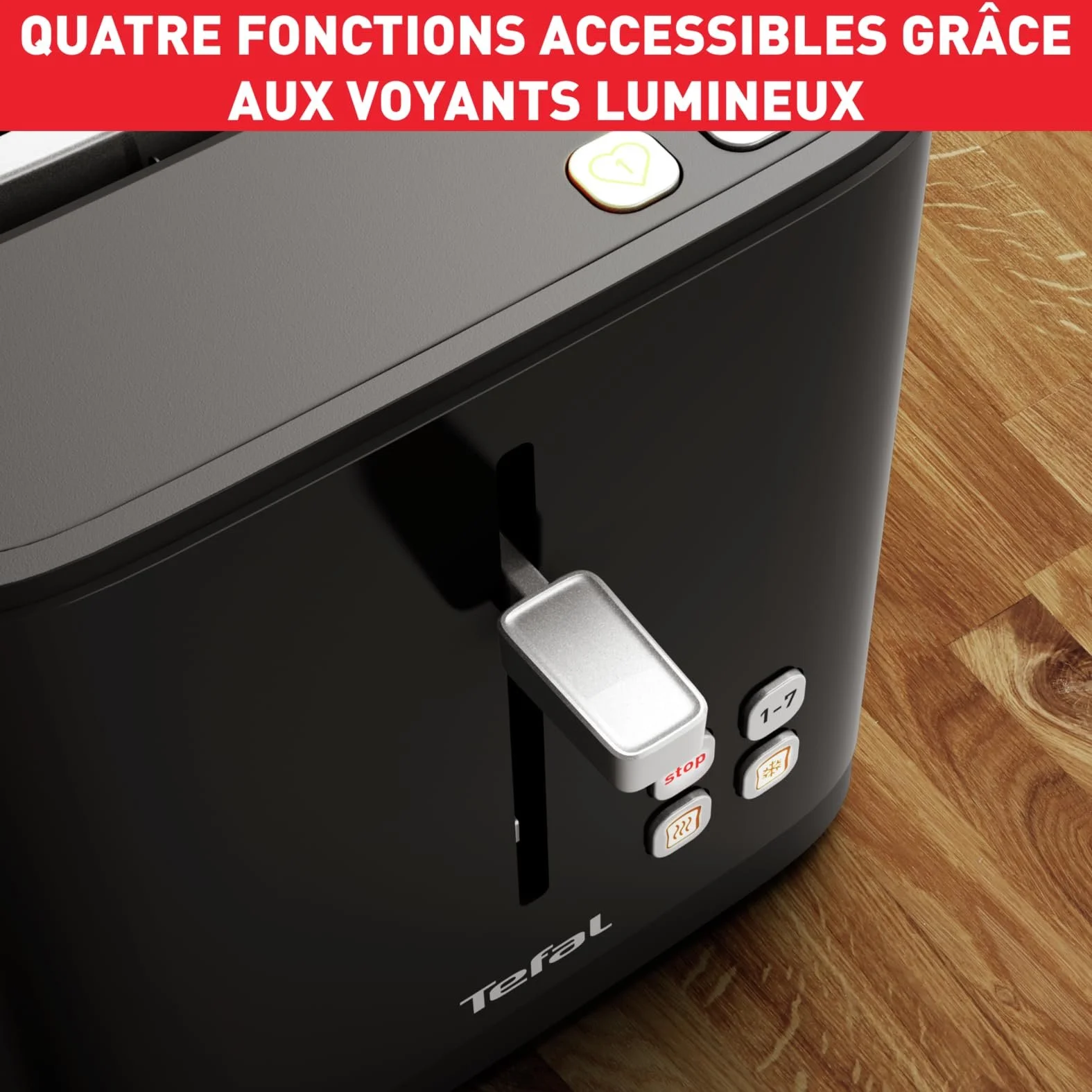 Тостер Tefal Smart & Light TT640810 Цифровой с термостатом, 7 положений, Черный, фото №5