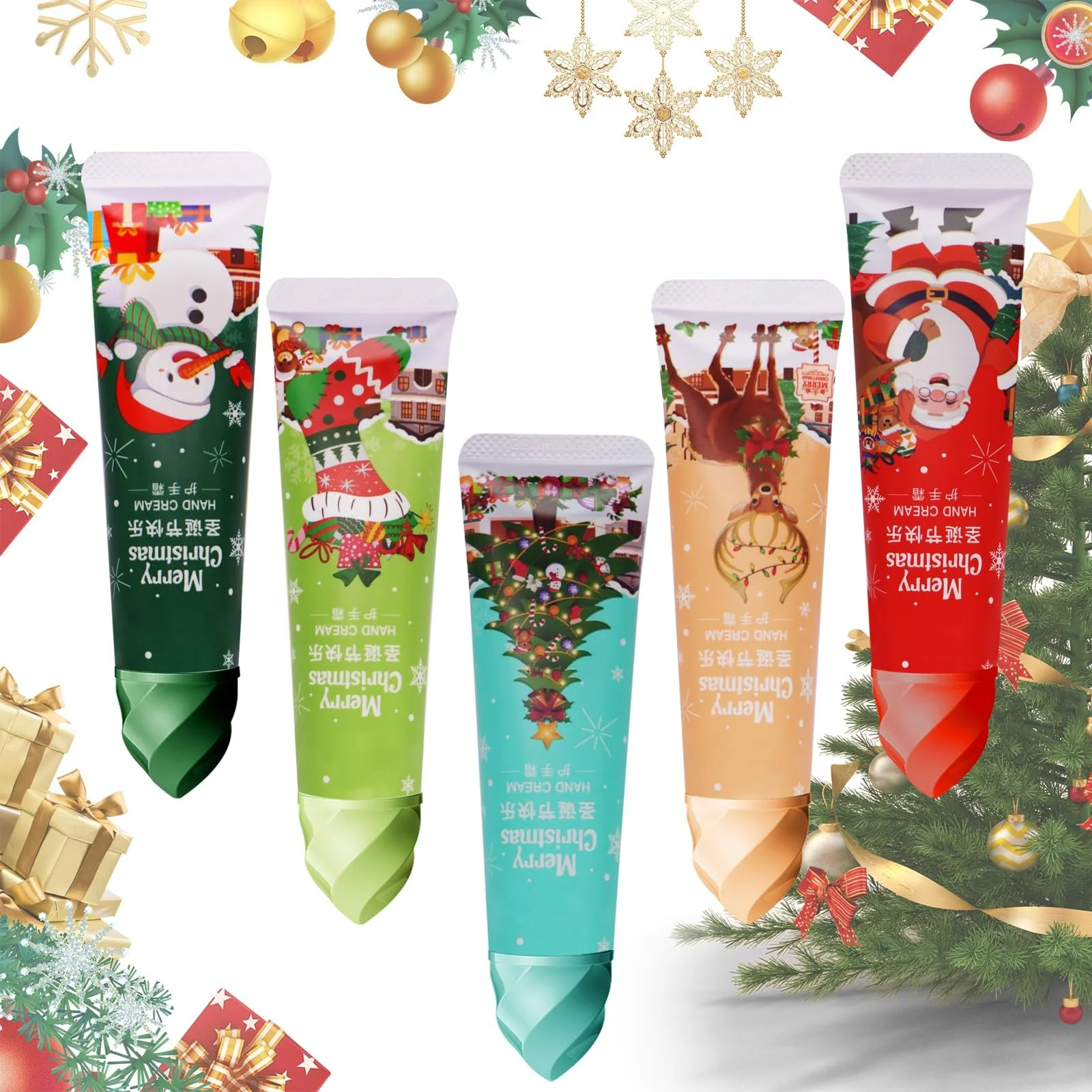 Набір Різдвяний Крем для рук, Міні Набір Кремів для рук, Набір Зволожуючих Кремів для Сухих Рук, фото №1