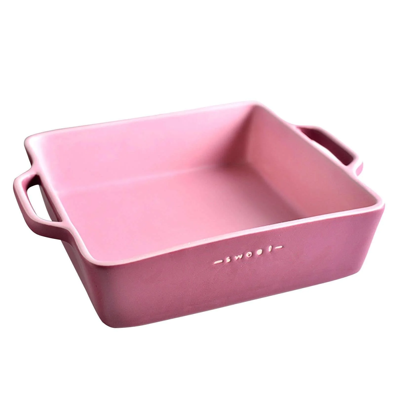 Форма для запекания керамическая квадратная с ручкой Pink Large, фото №1 Форма для запекания керамическая квадратная с ручкой Pink Large, фото №1