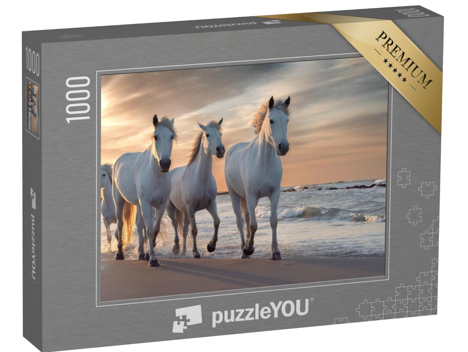 Пазл puzzleYOU Animals Puzzle Collection "Белые лошади Камаргу, Франция" 1000 элементов, фото №1