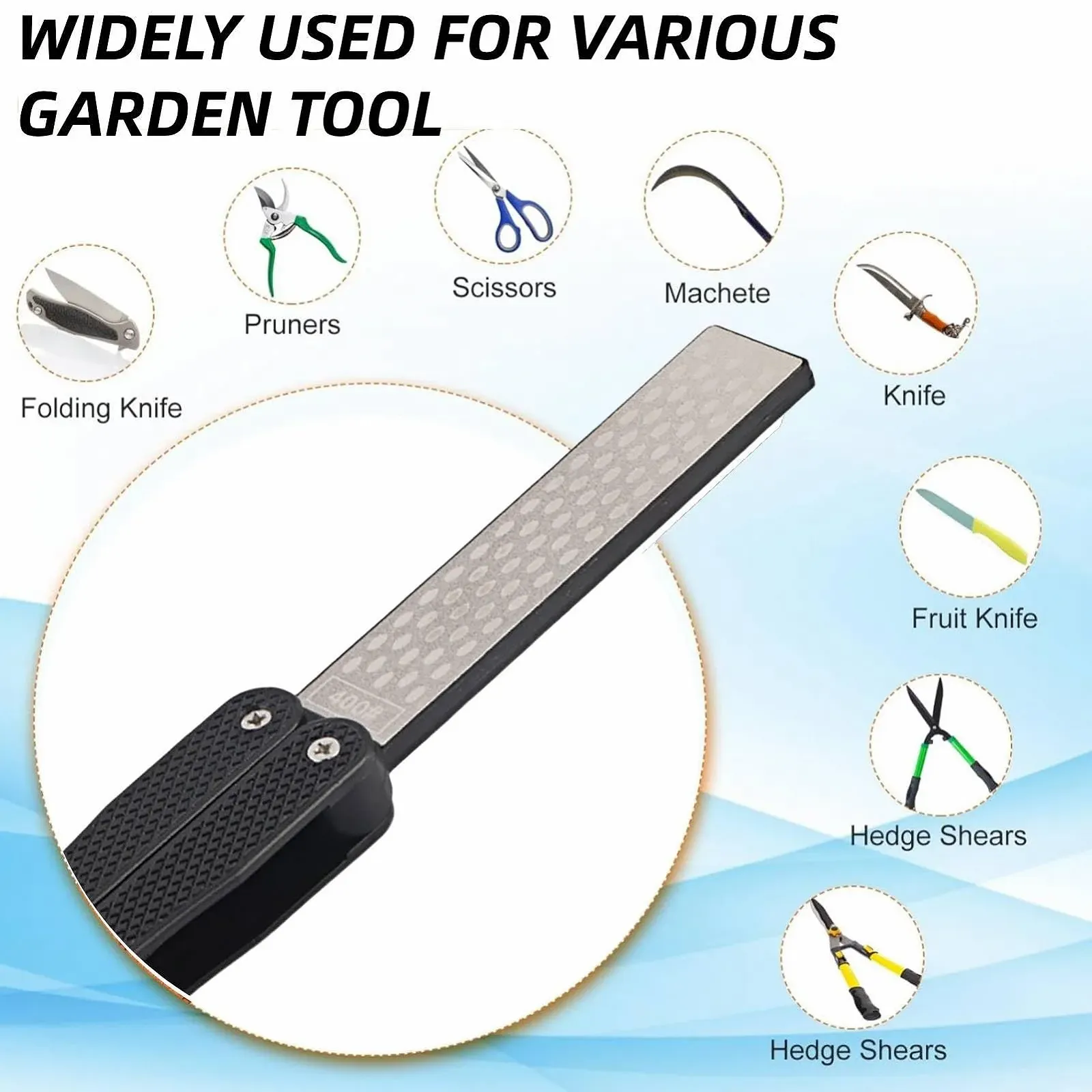 Складная двусторонняя алмазная точилка для ножей Diafold 400/600 Черная, фото №3