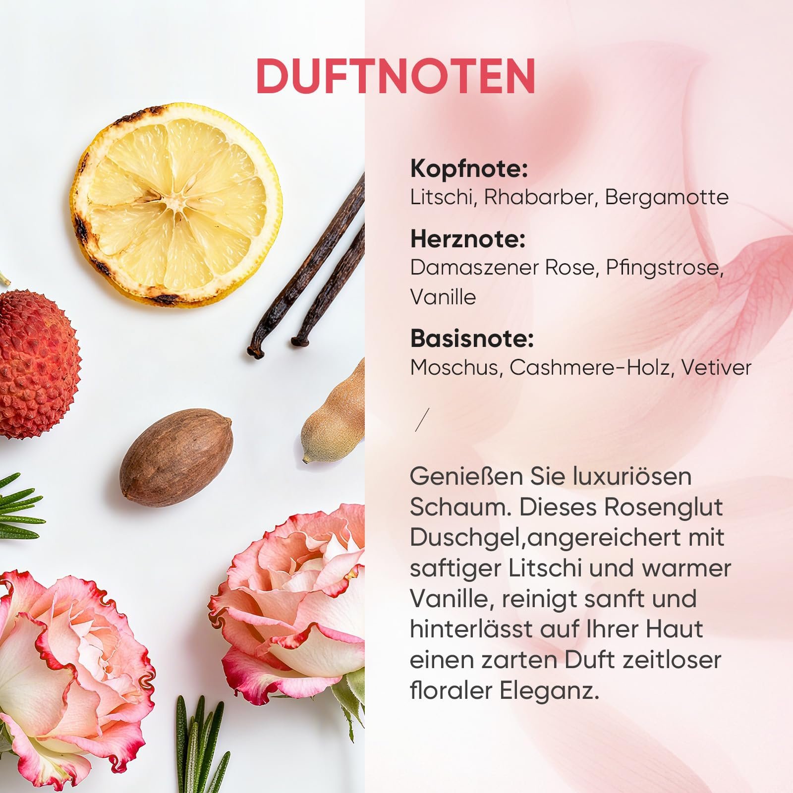 Гель для душу Rose Elixir зволожувальний з потрійною формулою троянди 200 мл, фото №7