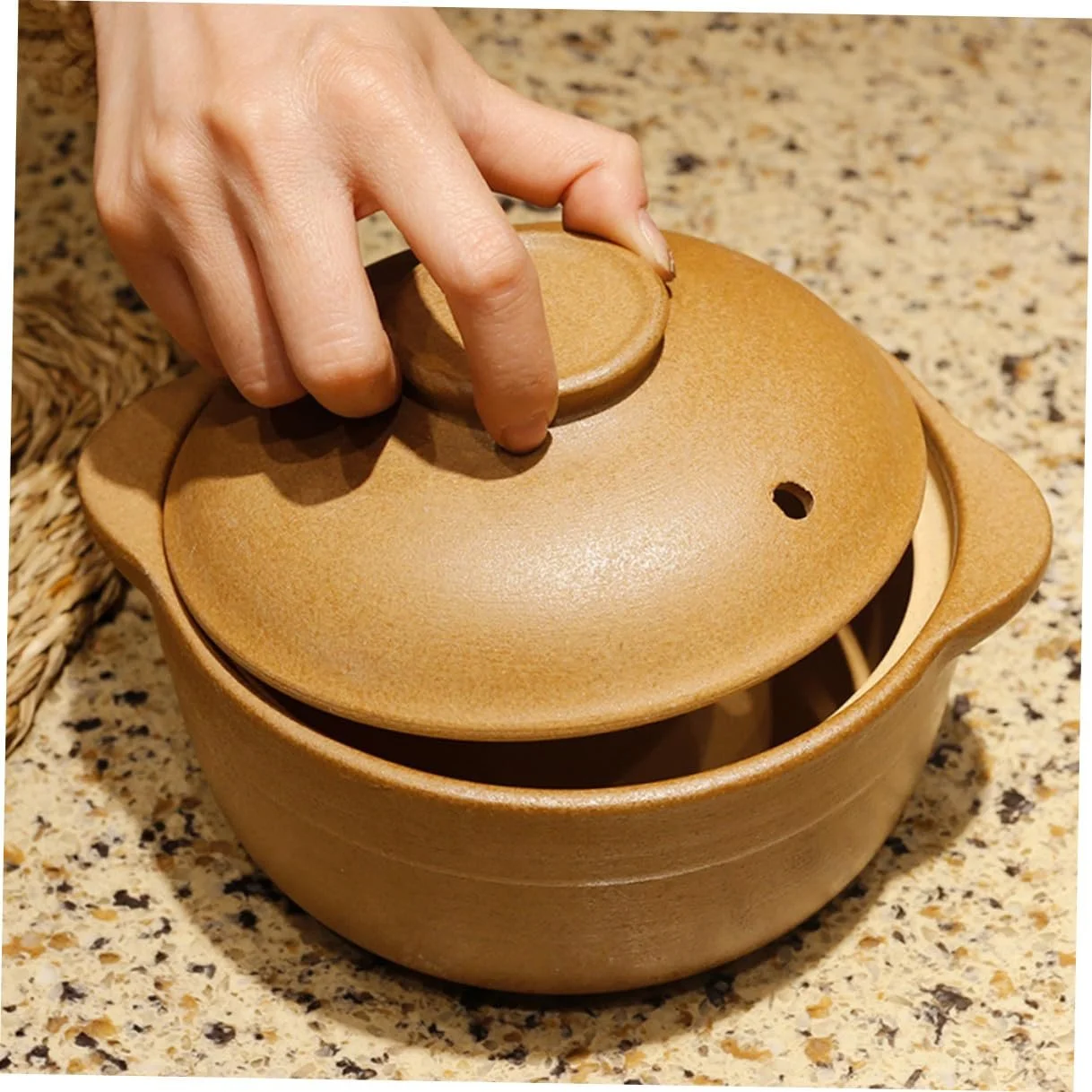 Каструля керамічна з кришкою термостійка для енергозберігаючого приготування та тушкування, фото №5