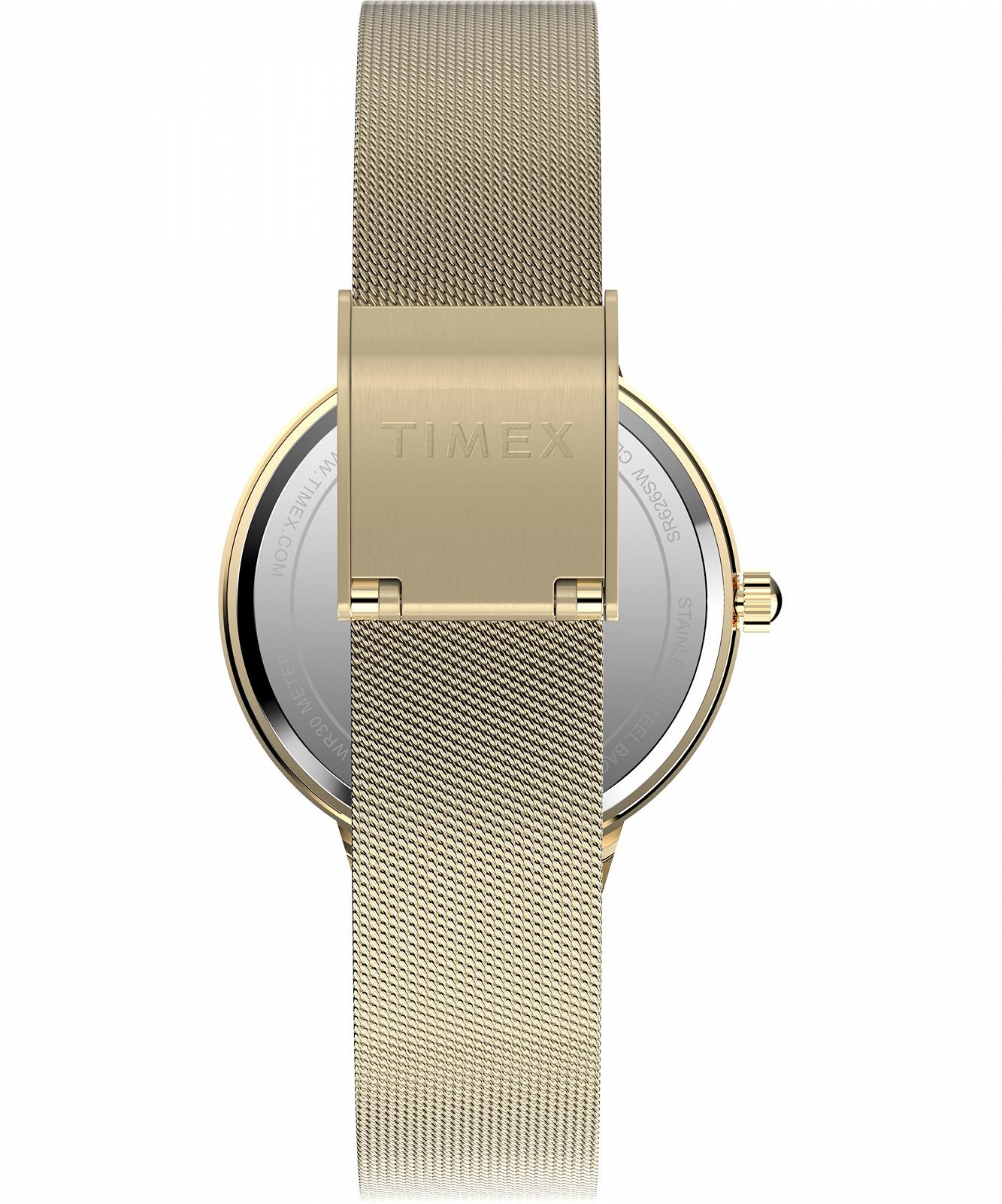 Женские часы Timex Main Street 29 мм, золотой браслет из сплава, циферблат «Перламутр», золотой корпус TW2Y30500, фото №3