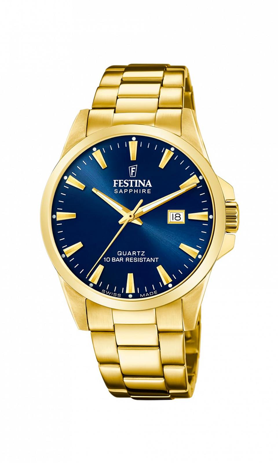 Часы Festina F20044/3 Мужские Корпус Из Нержавеющей Стали 316L Золото Браслет, фото №1