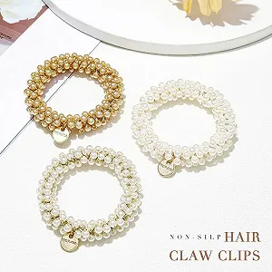 Резинка для волос с жемчугом Generse, со стразами, аксессуары для волос для женщин и девушек (3 шт. в упаковке) synthetic.ua - Фото 1