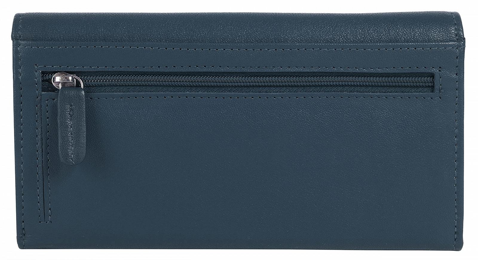Кошелек BUGATTI Punto Женский кожаный кошелек RFID, 19 отделений для карт, синий, фото №3