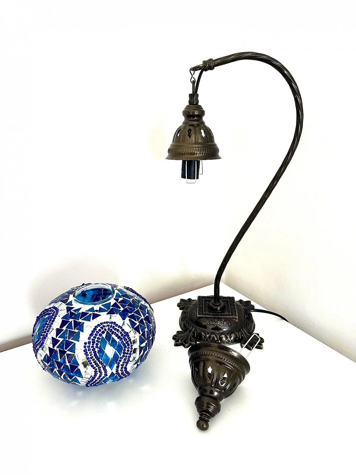 Настільна лампа Samarkand Lights Mosaic Table Lamp L Ручна робота Турецька Блакитна, фото №4