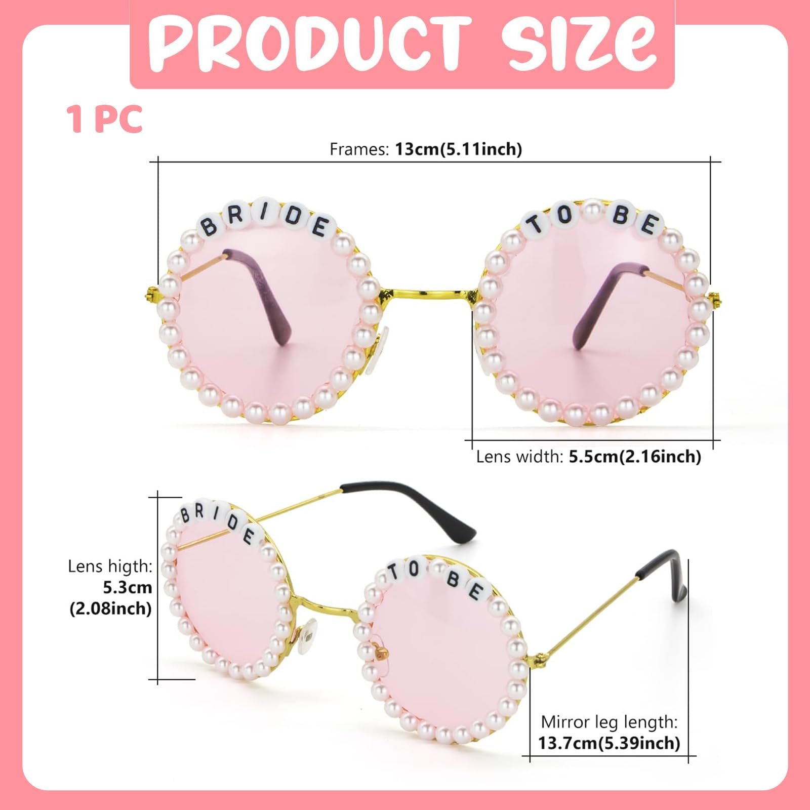 Сонцезахисні окуляри Круглі Calkkrer з бісером для нареченої, фото №2