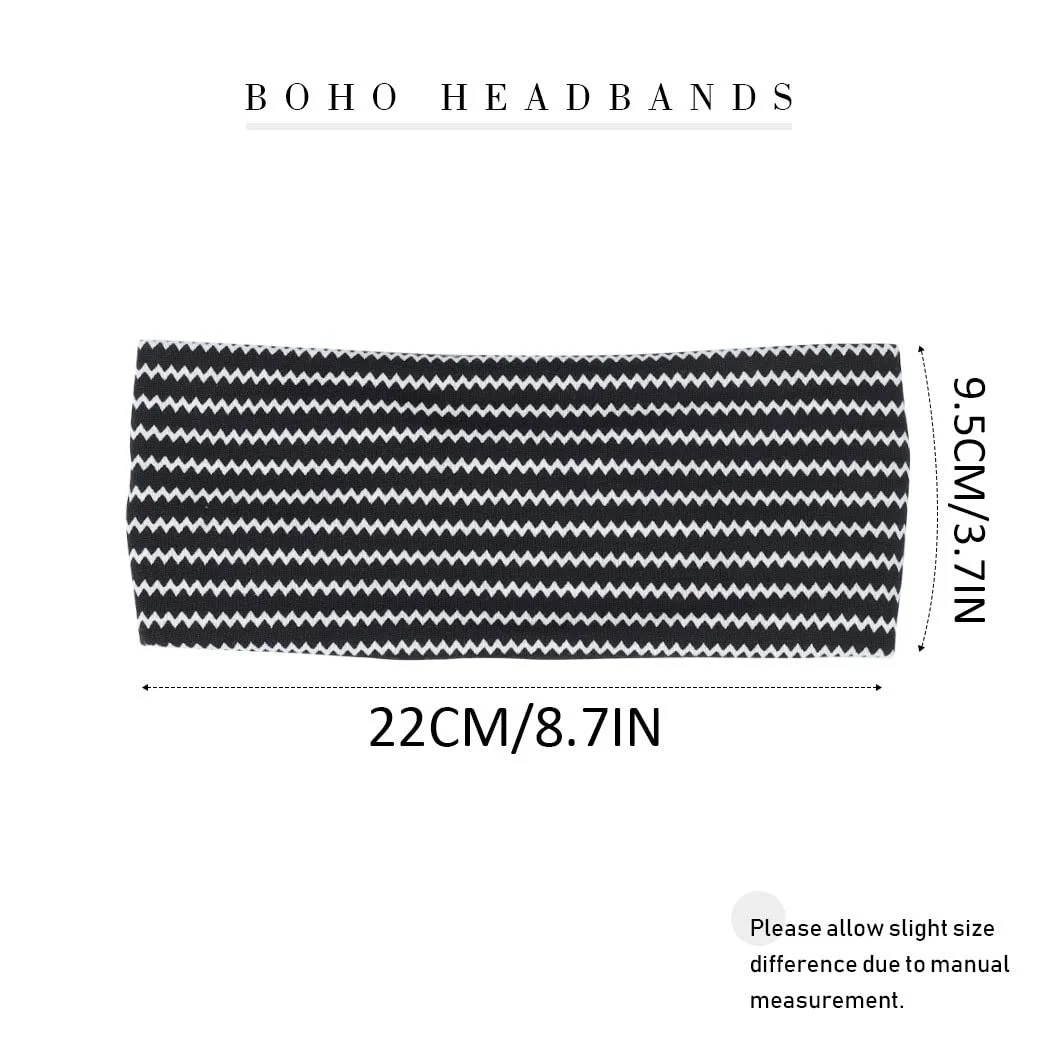 Пов'язка на голову в стилі бохо Чорна, фото №5