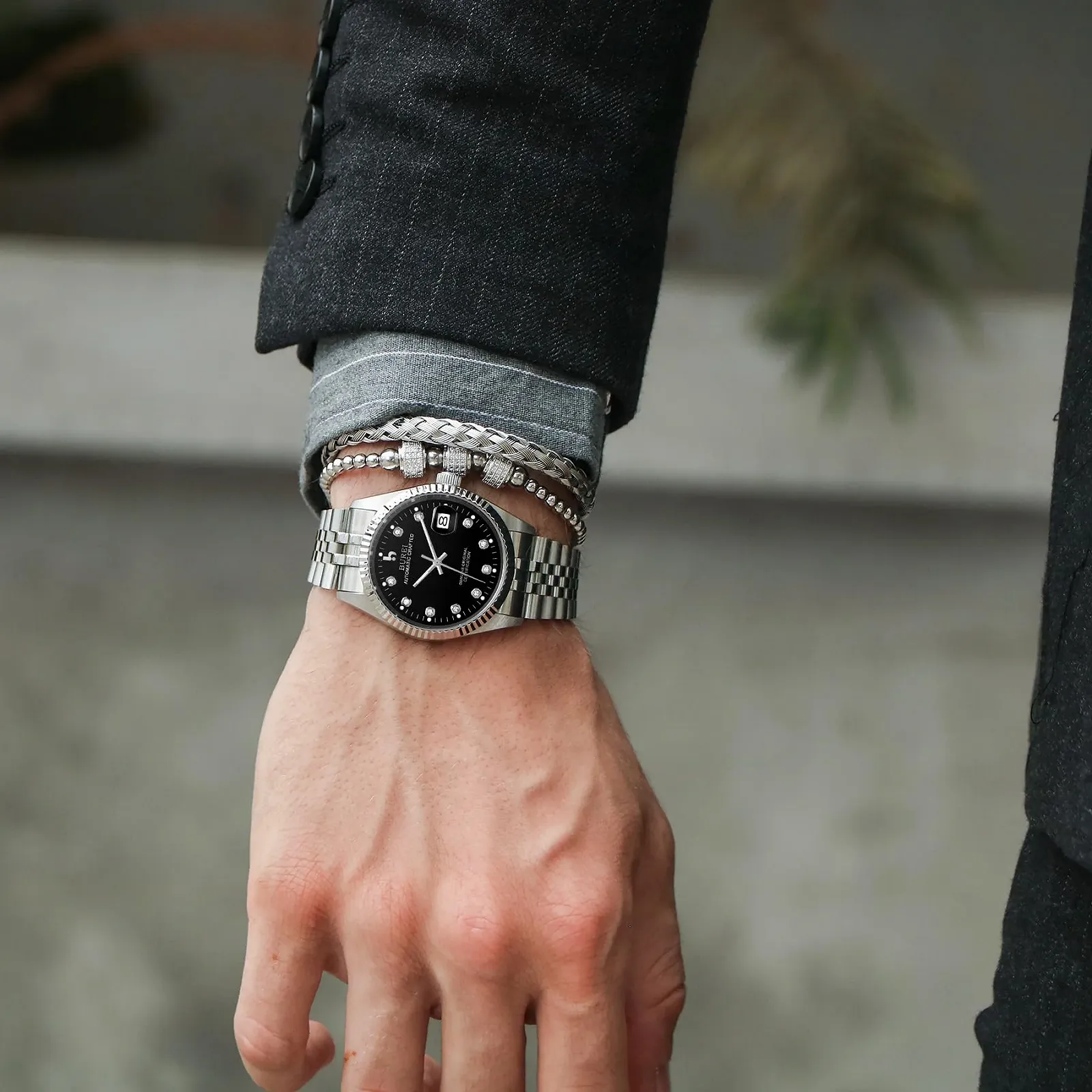 Мужские часы BUREI Автоматические механические наручные часы Сапфировое стекло Нержавеющая сталь с автоматической датой, фото №6 Мужские часы BUREI Автоматические механические наручные часы Сапфировое стекло Нержавеющая сталь с автоматической датой, фото №6