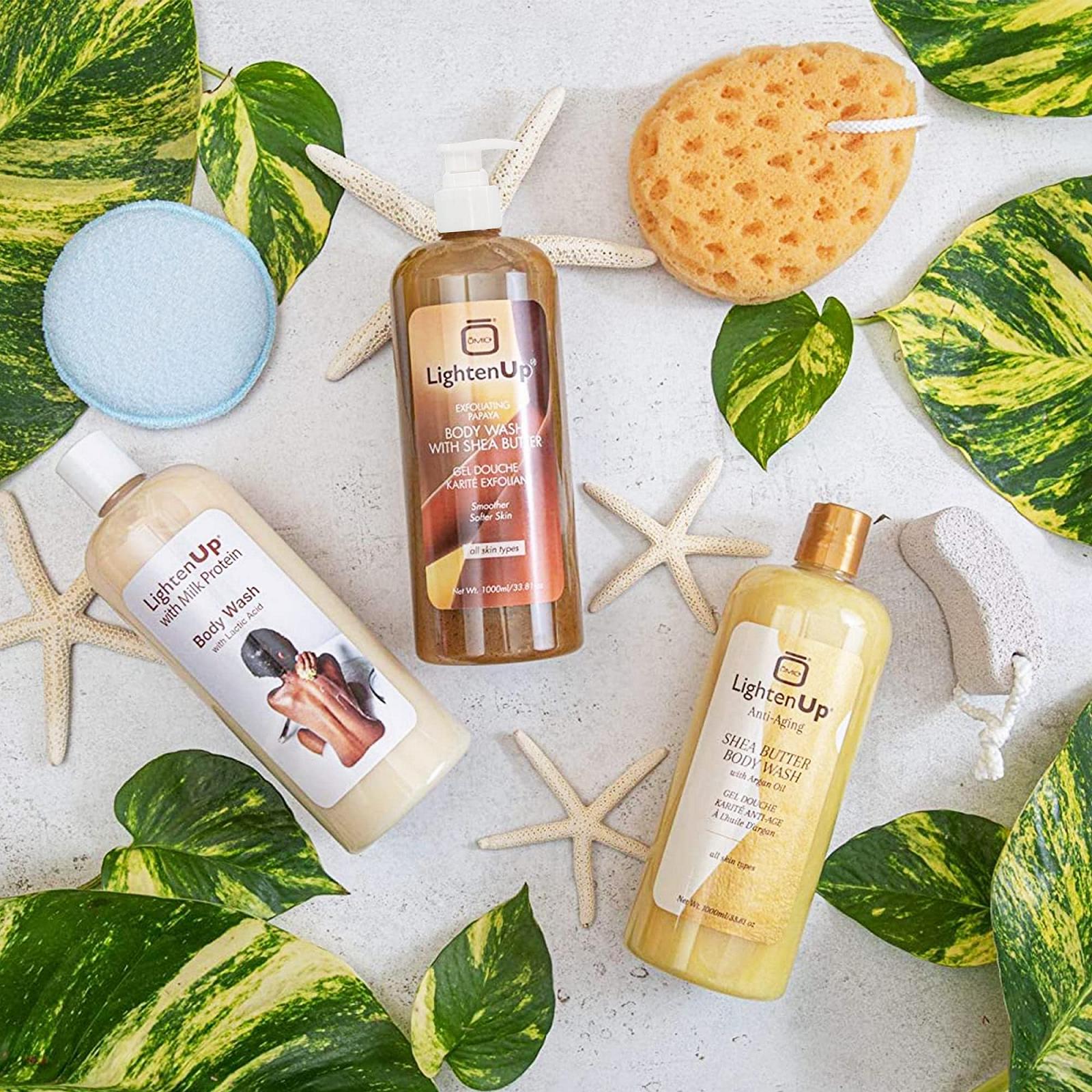 Гель для душу Omic LightenUp Plus відлущувальний з папаєю та олією ши 1000 мл / 33,81 унції, фото №8