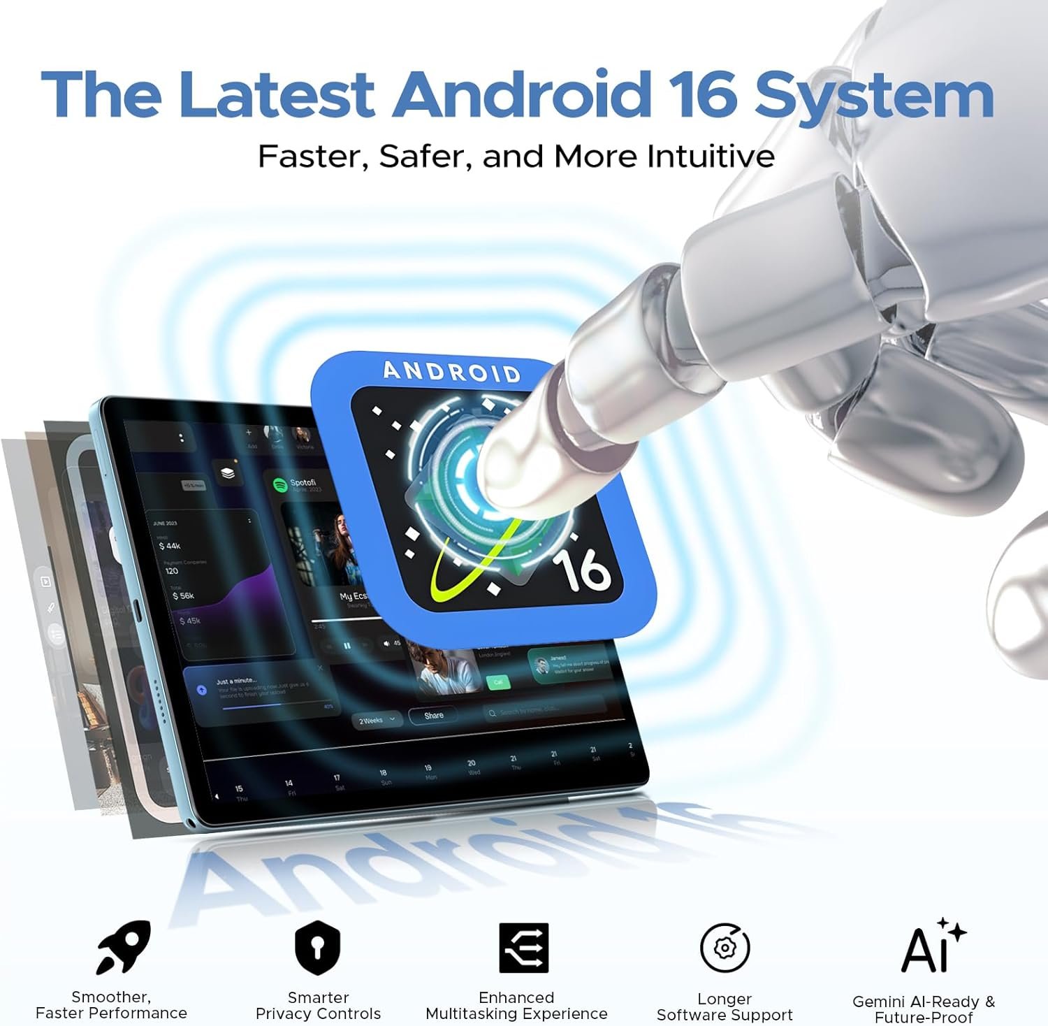 Планшет 11" DOOGEE U11 Pro 6+24/256GB 8 ядер Android 16 8580 mAh Черый, фото №2