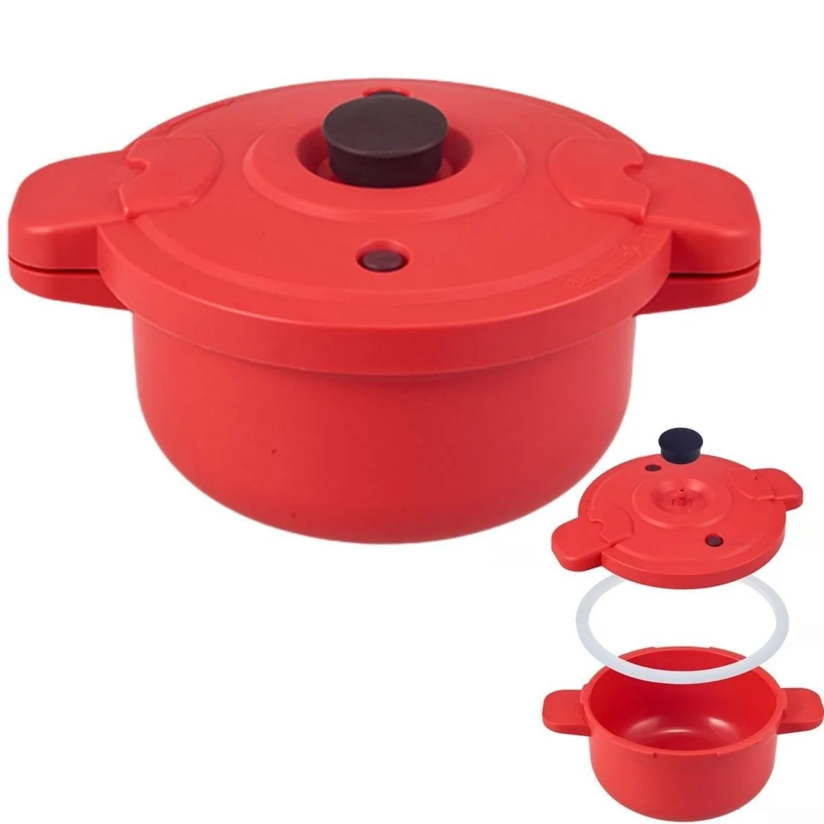 Скороварка для микроволновой печи 27,5 x 14 см ПП-силиконовая многофункциональная для риса овощей и макарон пароварка, фото №9