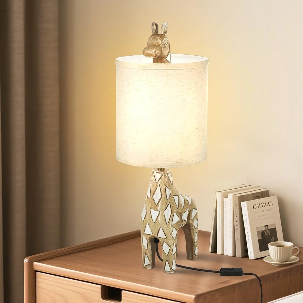 Настільна лампа Giraffe LED з полірезину лляний абажур 56 см E26/E27, фото №1