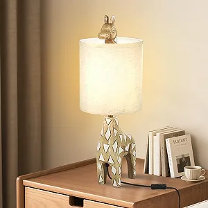 Настільна лампа Giraffe LED з полірезину лляний абажур 56 см E26/E27 - Фото 1