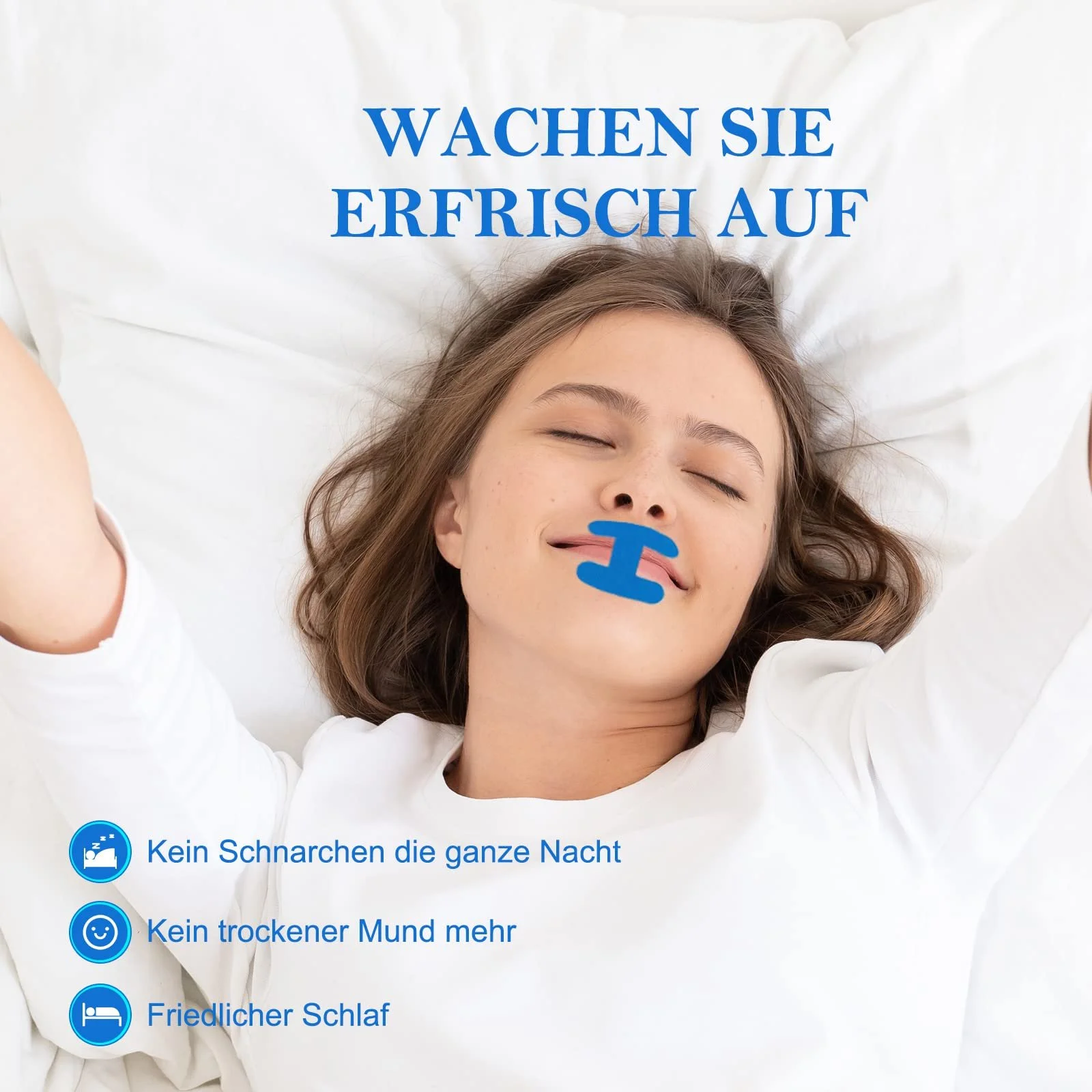 Смужка для рота для сну H-подібна 60 шт., допоміжні засоби від хропіння для чоловіків і жінок, фото №2