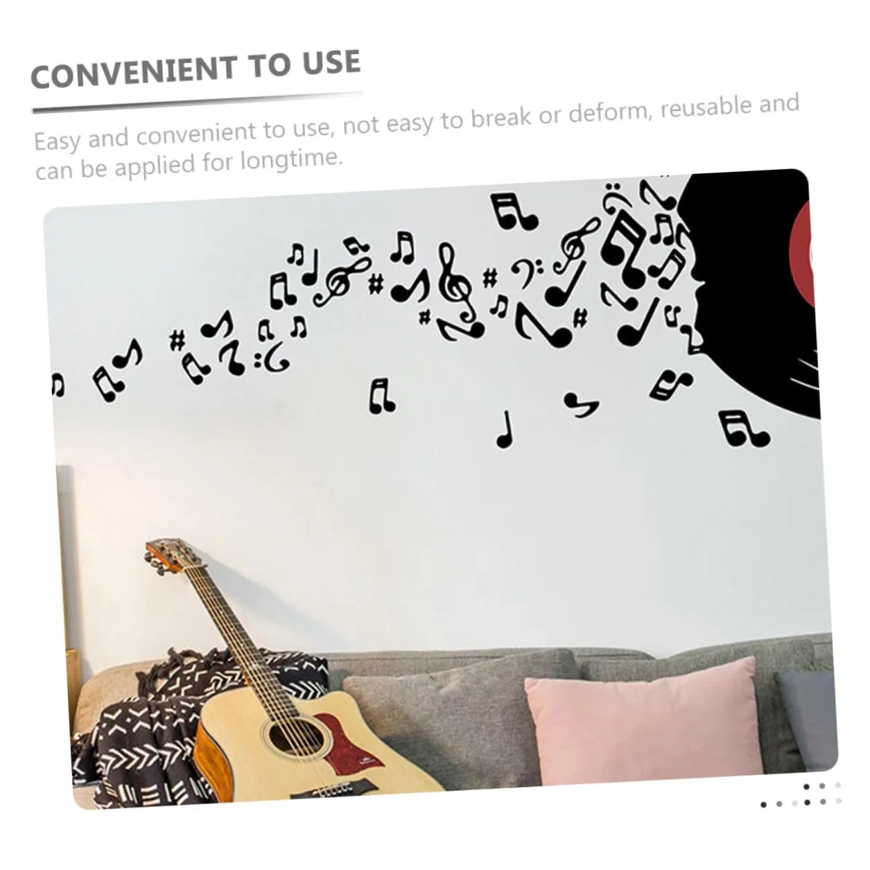Наклейка для стін VANZACK 2 Sheets Vinyl Music Records Self-Adhesive Removable Reusable, фото №3