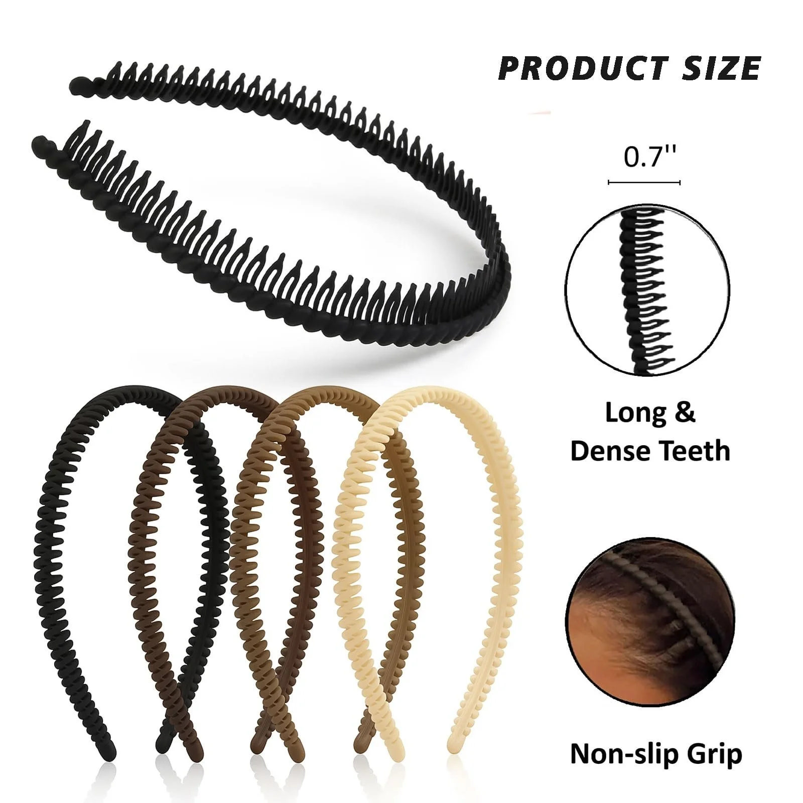 Жіночий обруч для волосся з гребінцем, фото №2