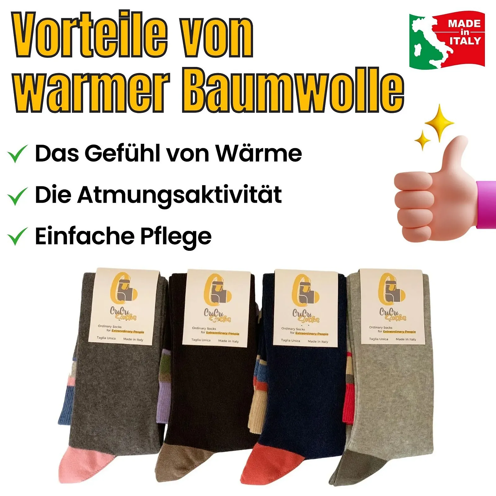 Женские гольфы Без бренда One Size Хлопок (4 пары) - Сделано в Италии, фото №5