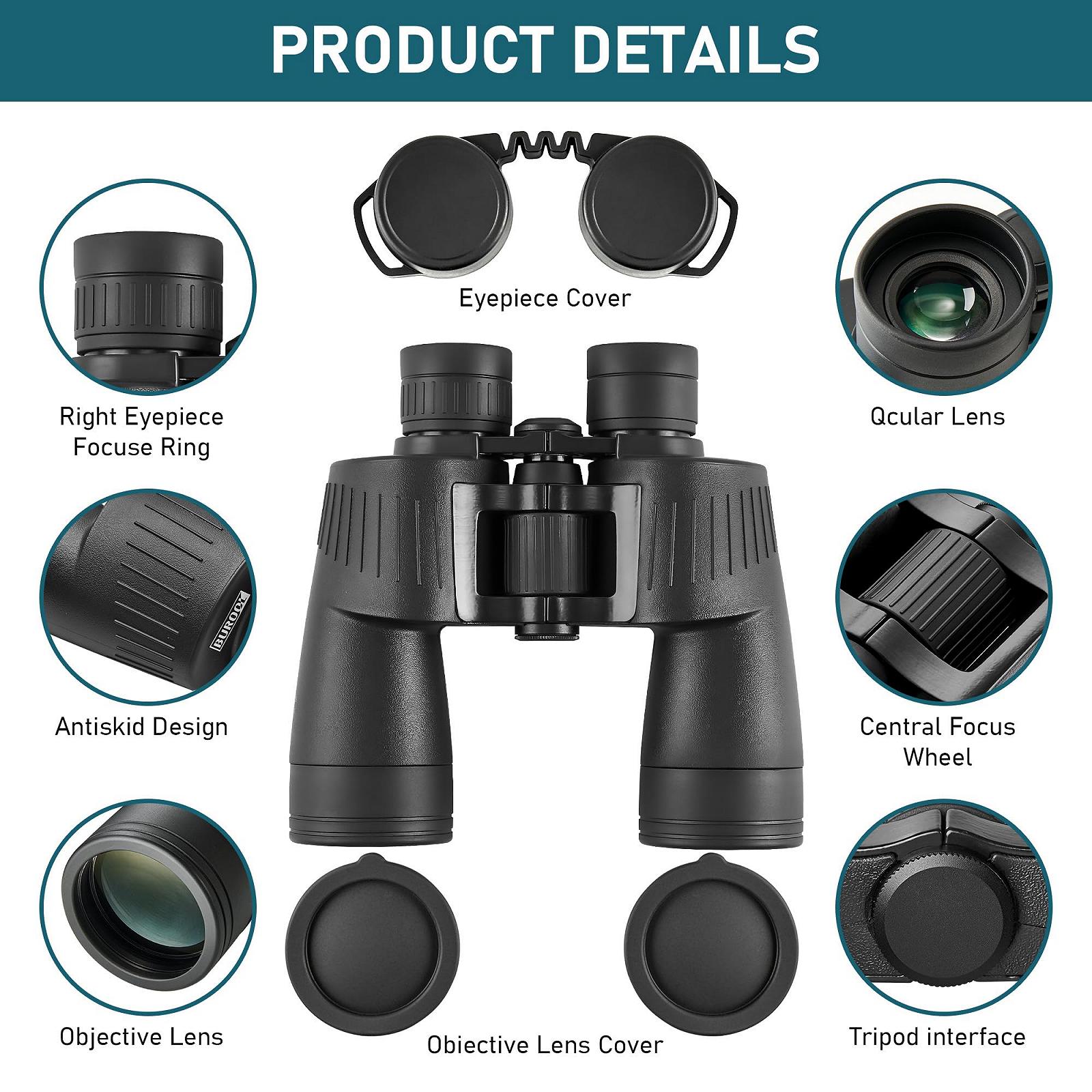 Бінокль HD Porro Prism 7x50 BAK4 Prism FMC Lens Водонепроникний Компактний, фото №2