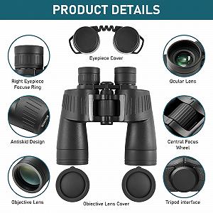 Бінокль HD Porro Prism 7x50 BAK4 Prism FMC Lens Водонепроникний Компактний synthetic.ua - Фото 1