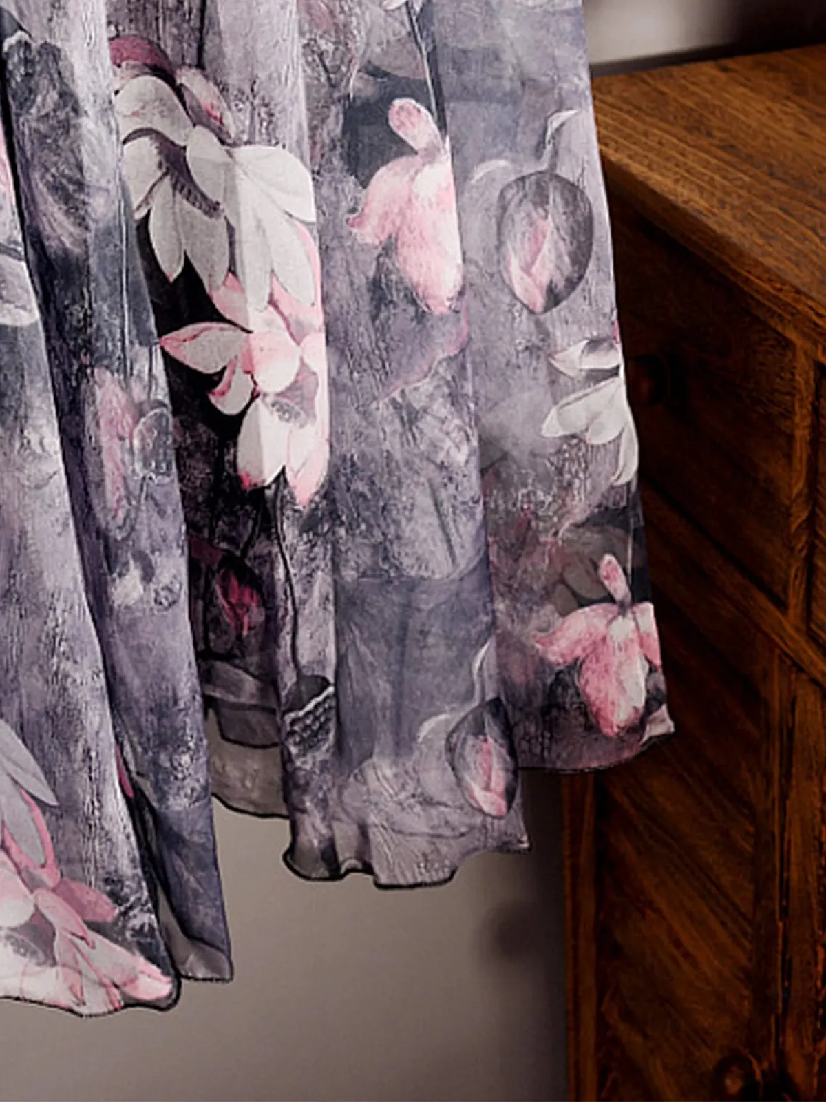 Шифоновая юбка с цветочным принтом макси, длинная юбка, шифоновая юбка с принтом, мягкая, гладкая, тонкая, легкая для лета, длина юбки 80 см / 90 см, фото №4