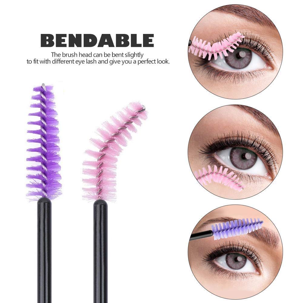 Щітка для вій Eyelash Brush Одноразові рожевий фіолетовий Упаковка 200, фото №4