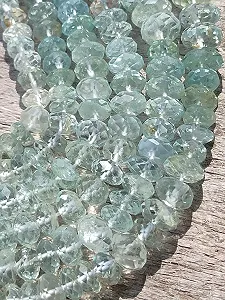 Бусины Аквамарин Натуральный Огранка рондель гладкая 4.5-6.5 мм Голубой synthetic.ua - Фото 1